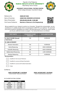 Dhenver-agbayani-NCAT-result