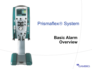 Prismaflex System Basic Alarms Overview