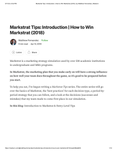 Markstrat Tips  Introduction   How to Win Markstrat (2018)   by Matthew Fernandez   Medium