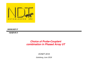 Choice of Probe-Couplant combination in Phased Array UT Rev.01