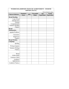 TABLE- Sample for Goodman reports -WJ IV