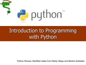 Introduction to Programming with Python