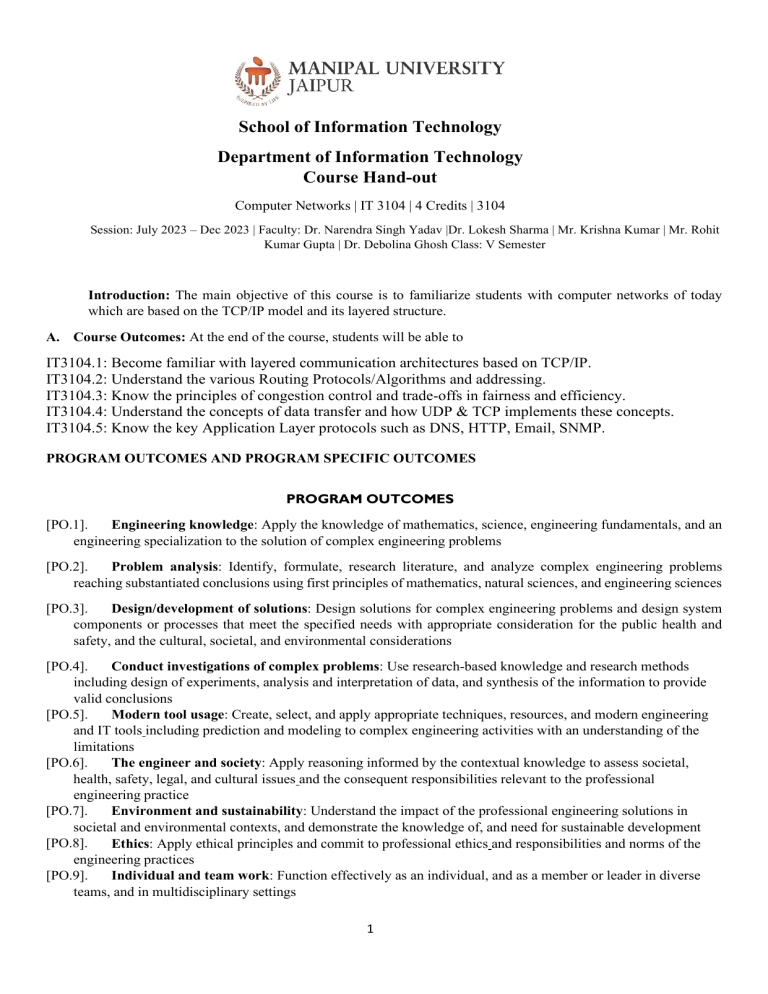 CN Handout Manipal University