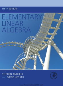 Elementary Linear Algebra Fifth Edition by Stephen Andrilli and David Hecker