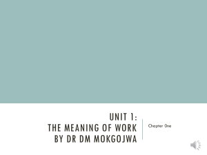 Unit 1 The Meaning of Work
