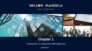 Chapter 1 Introduction to operations management