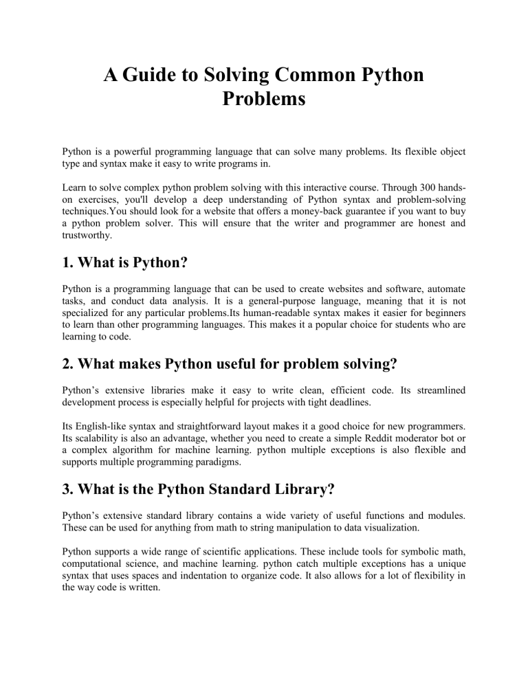problem solving with python pdf