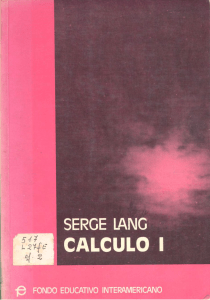 Calculo I Serge Lang