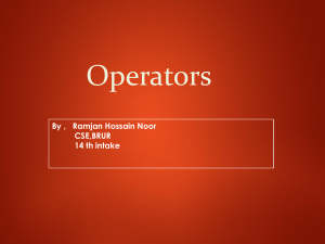 Basics of Operators