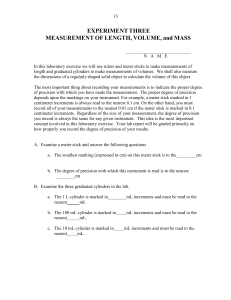Experiment -3 ( Measurement of length, volume, and mass)