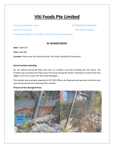Incident Report- VFL Damaged Fence