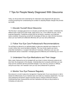 7 Tips for People Newly Diagnosed With Glaucoma