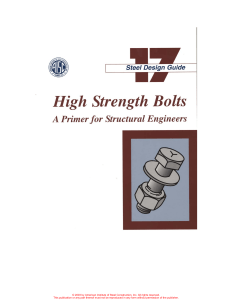 AISC Design Guide 17 High Strength Bolts