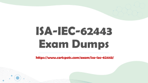 ISA-IEC-62443 Cybersecurity Fundamentals Specialist Exam Dumps