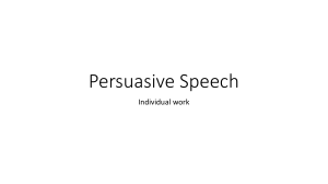 Persuasive Speech Guidelines
