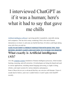 I interviewed ChatGPT as if it was a human
