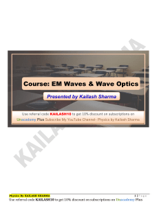 SHEET OF EM WAVES  WAVE OPTICS STUDENT COPY WITH ANS  1655226907203