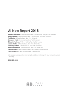 AI Now Report 2018: Social Implications of AI