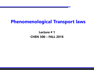 Mass Transfer Fundamentals Lecture #1