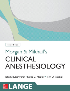 Clinical Anesthesiology Morgan & Mikhail's