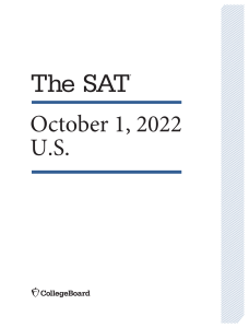 2022 October US SAT QAS with answers and scoring - McElroy Tutoring