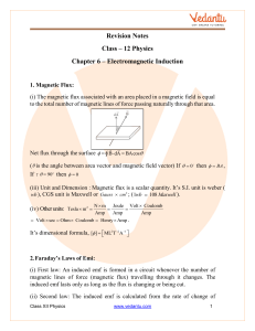 Electromagnetic Induction Class 12 Notes CBSE Physics Chapter 6 [PDF]