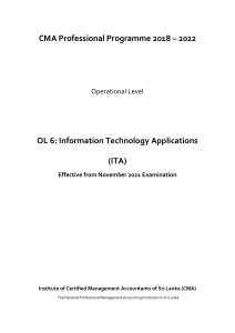 OL 6 - ITA Revised Study Pack - 2021