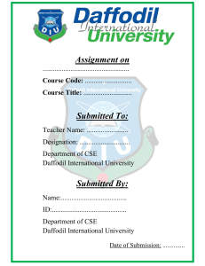 DIU Assignment Cover Page for Department of Computer Science & Engineering (CSE) Daffodil International University