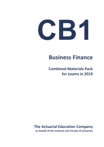 CB1 - ActEd - Business Finance - Subject CB1 CMP 2019