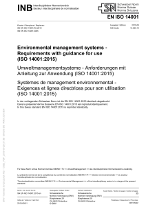 SN EN ISO 14001 (09-2015)EN - Commande WA79971 - QS Zurich AG