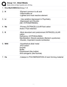 Group 1-A  Alkali Metals