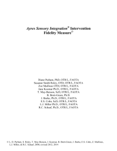 Essential Characteristics of OT Using Sensory Integration Intervention