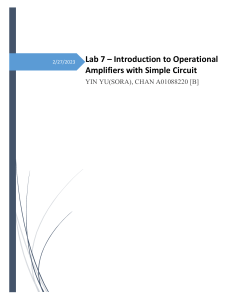 Lab 7 - Introduction to Operational Amplifiers with Simple Circuits