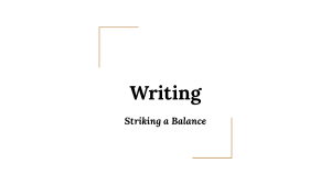 Striking a Balance in IELTS Writing task 2