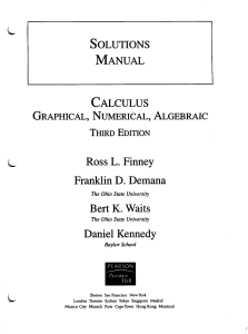 Calculus Solutions Manual, 3rd Edition