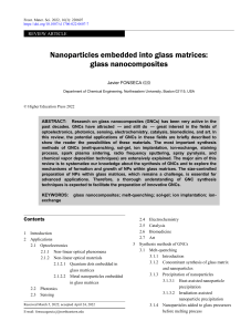 Nanoparticles embedded into glass matrices glass nanocomposites