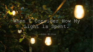 John Milton On His Blindness PowerPoint Analysis