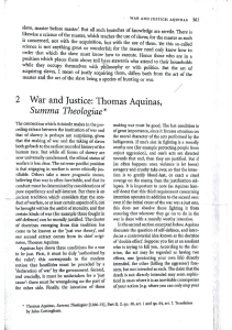 War and Justice - Thomas Aquinas - Summa Theologiae - Required