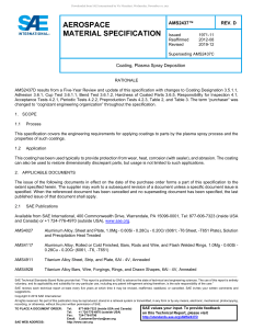 AMS2437 Aerospace Material Specification: Plasma Spray Coating