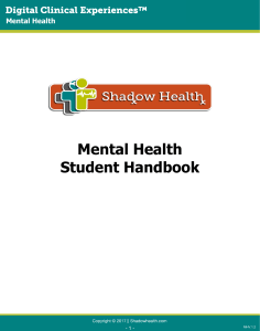 Mental Health Handbook Shadow Health