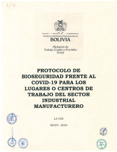Protocolo para sector industria manufacturera