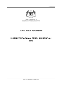 JADUAL UPSR 2019