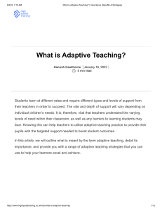 What is Adaptive Teaching    Importance, Benefits & Strategies