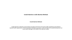 Unsafe Abortion vs Safe Abortion Methods