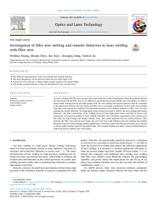 Investigation of filler wire melting and transfer behaviors in laser welding with filler wire