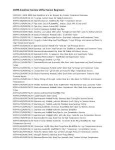 ASTM/ASME Steel Pipe & Fitting Standards