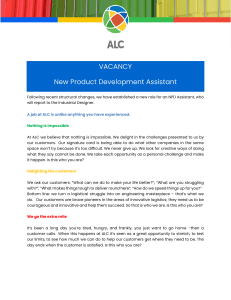NPD assistant- Prototype Design  Advert