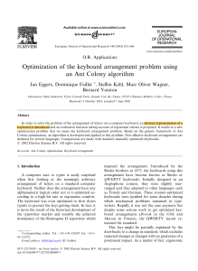 Keyboard Optimization with Ant Colony Algorithm