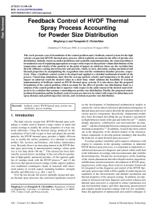 Feedback Control of HVOF Thermal Spray Process Accounting for Powder Size Distribution
