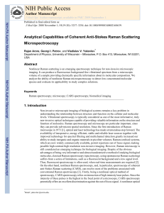 Arora et al. - 2008 - Analytical capabilities of coherent anti-Stokes Ra